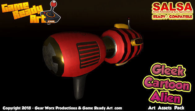 Gleek - Cartoon Alien Character Low-poly 3D model_8