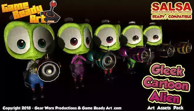 Gleek - Cartoon Alien Character Low-poly 3D model