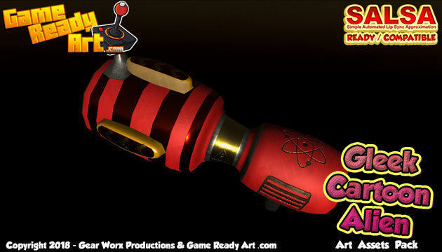 Gleek - Cartoon Alien Character Low-poly 3D model_7