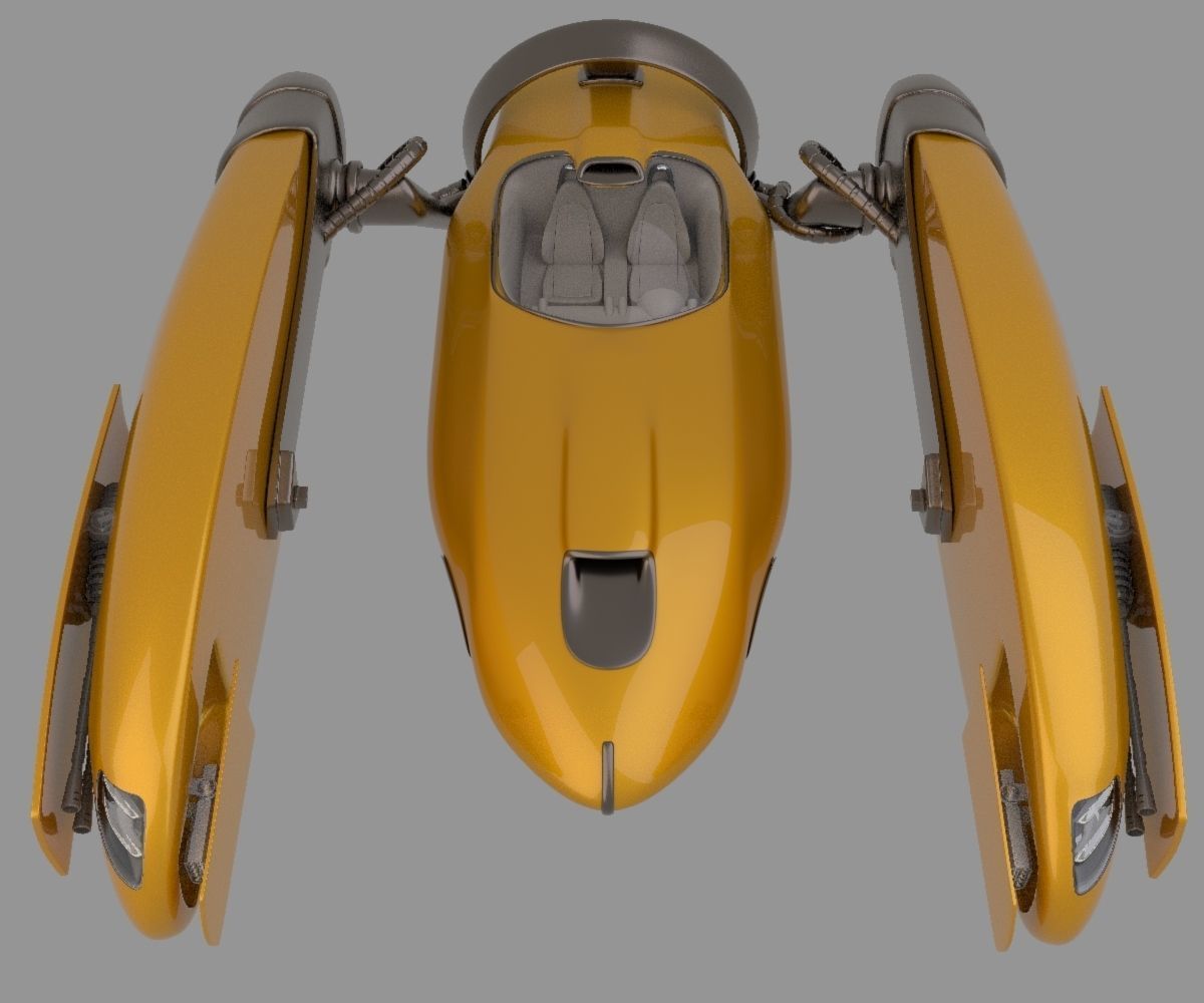 Space racer ship Free 3D model_7