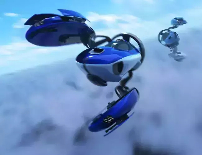 Space racer ship Free 3D model