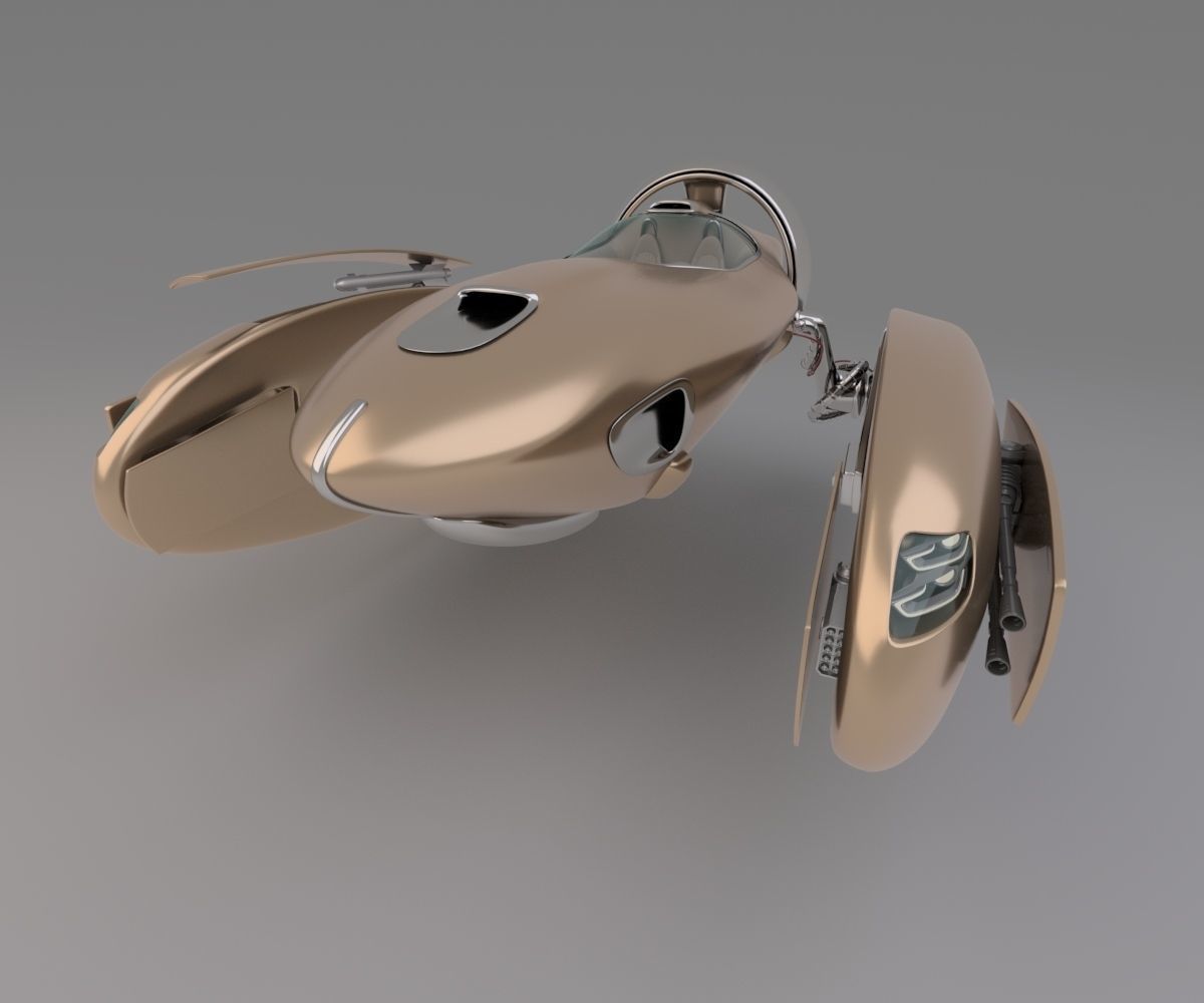 Space racer ship Free 3D model_2