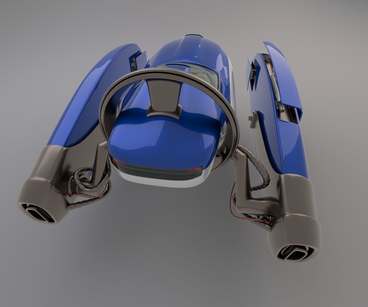 Space racer ship Free 3D model_6