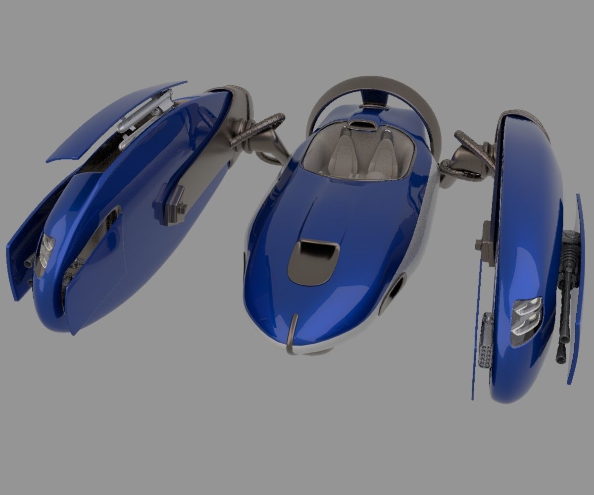 Space racer ship Free 3D model_3