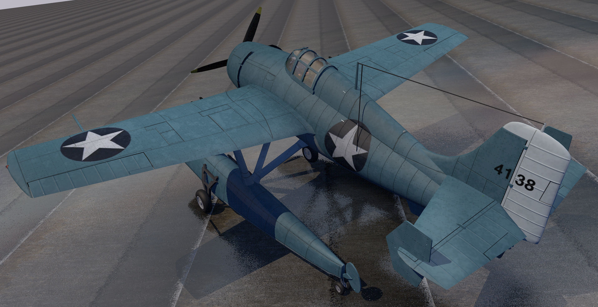 Grumman F4F-3S Wildcatfish 3D model_1