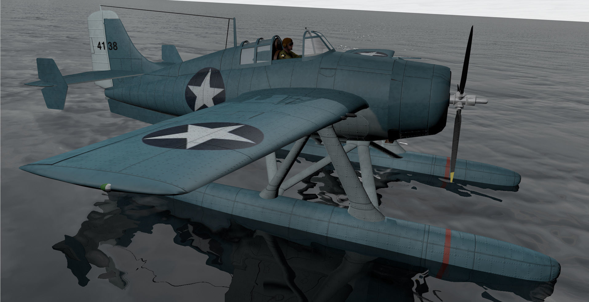 Grumman F4F-3S Wildcatfish 3D model_6