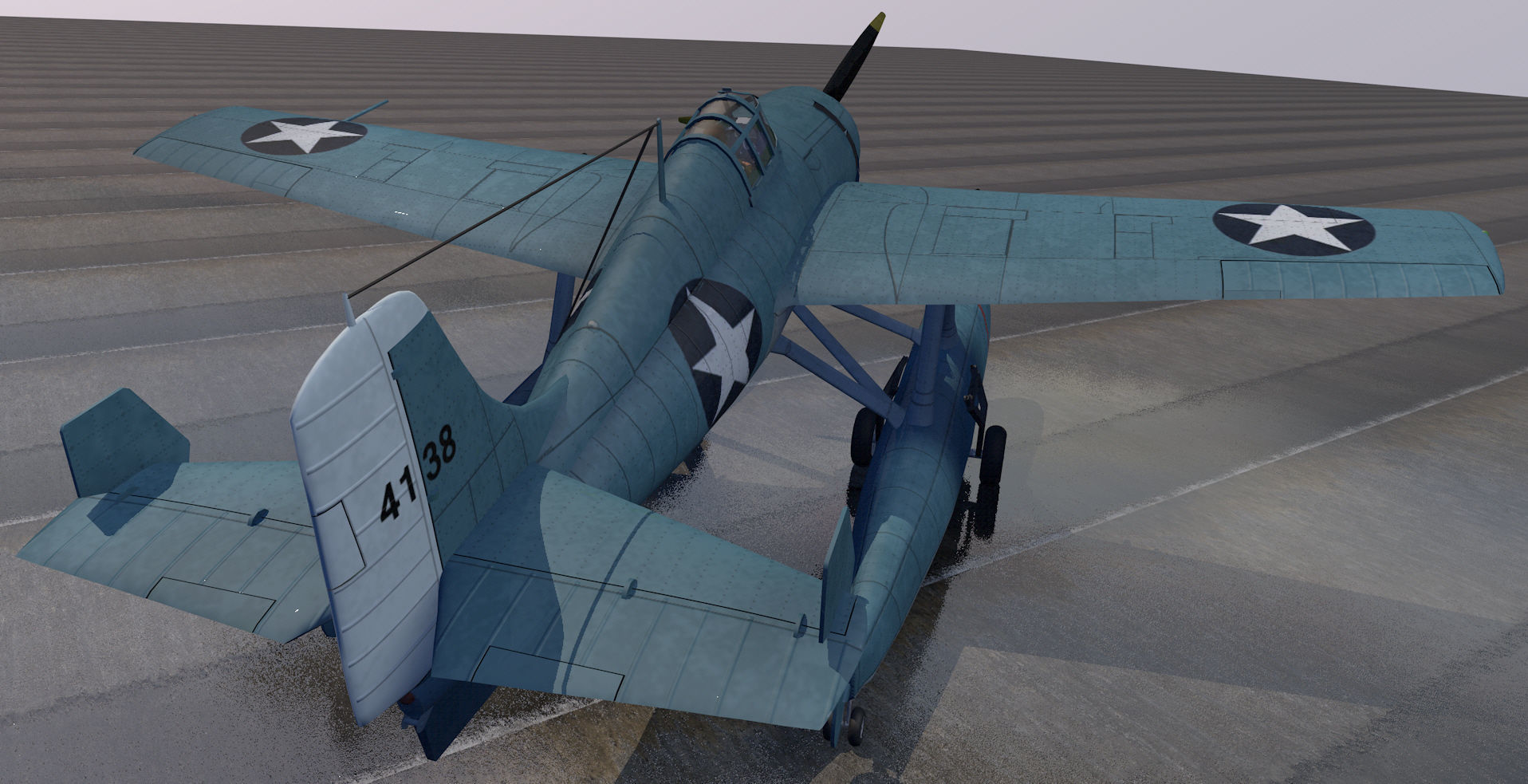 Grumman F4F-3S Wildcatfish 3D model_3