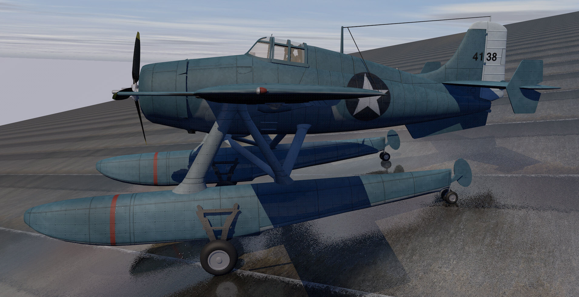 Grumman F4F-3S Wildcatfish 3D model_2