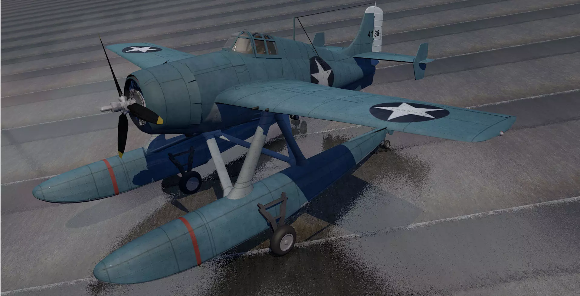 Grumman F4F-3S Wildcatfish 3D model_0