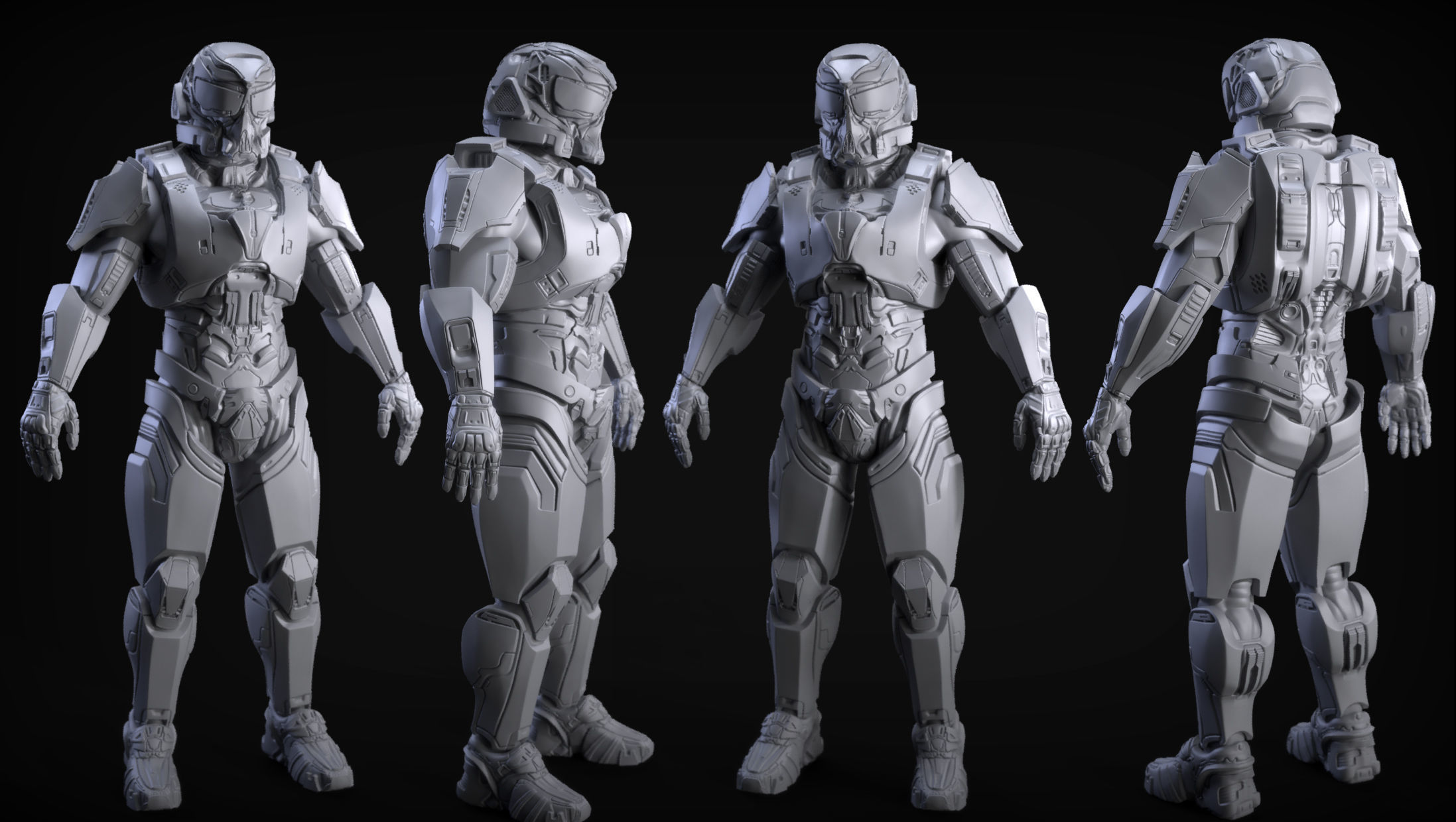 Sci-Fi Armor 4 Sculpt 3D model_2