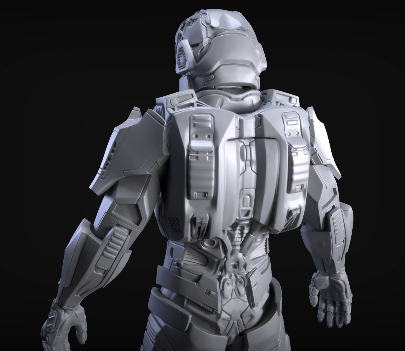 Sci-Fi Armor 4 Sculpt 3D model_1