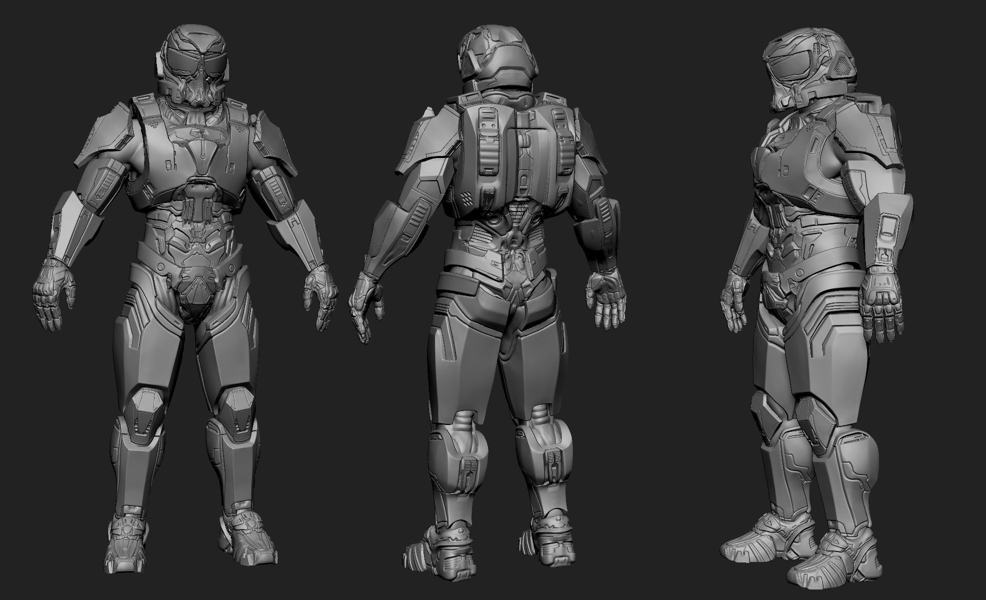Sci-Fi Armor 4 Sculpt 3D model_5