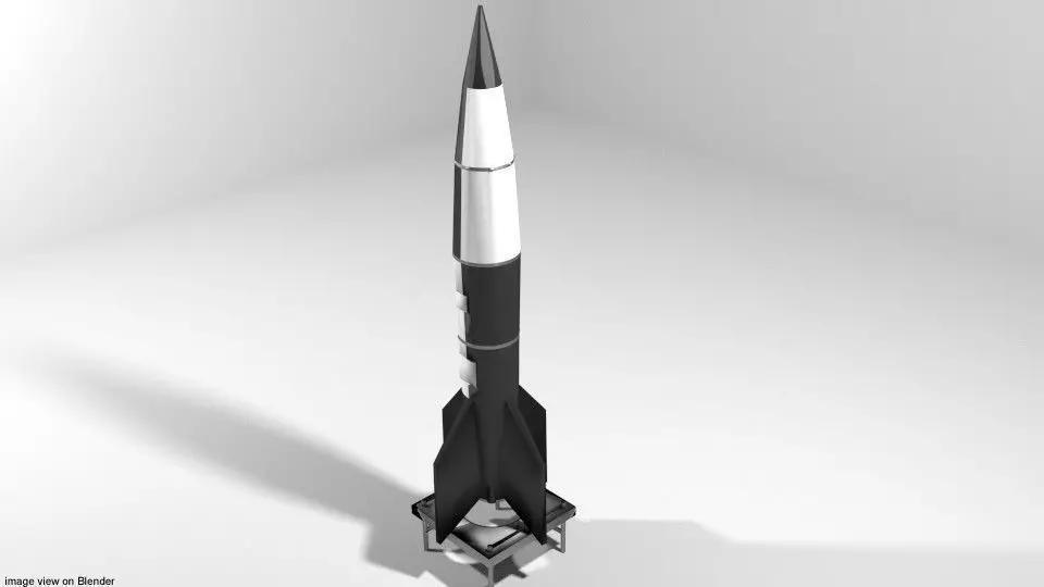 Rocket Missile - V2 3D model_0