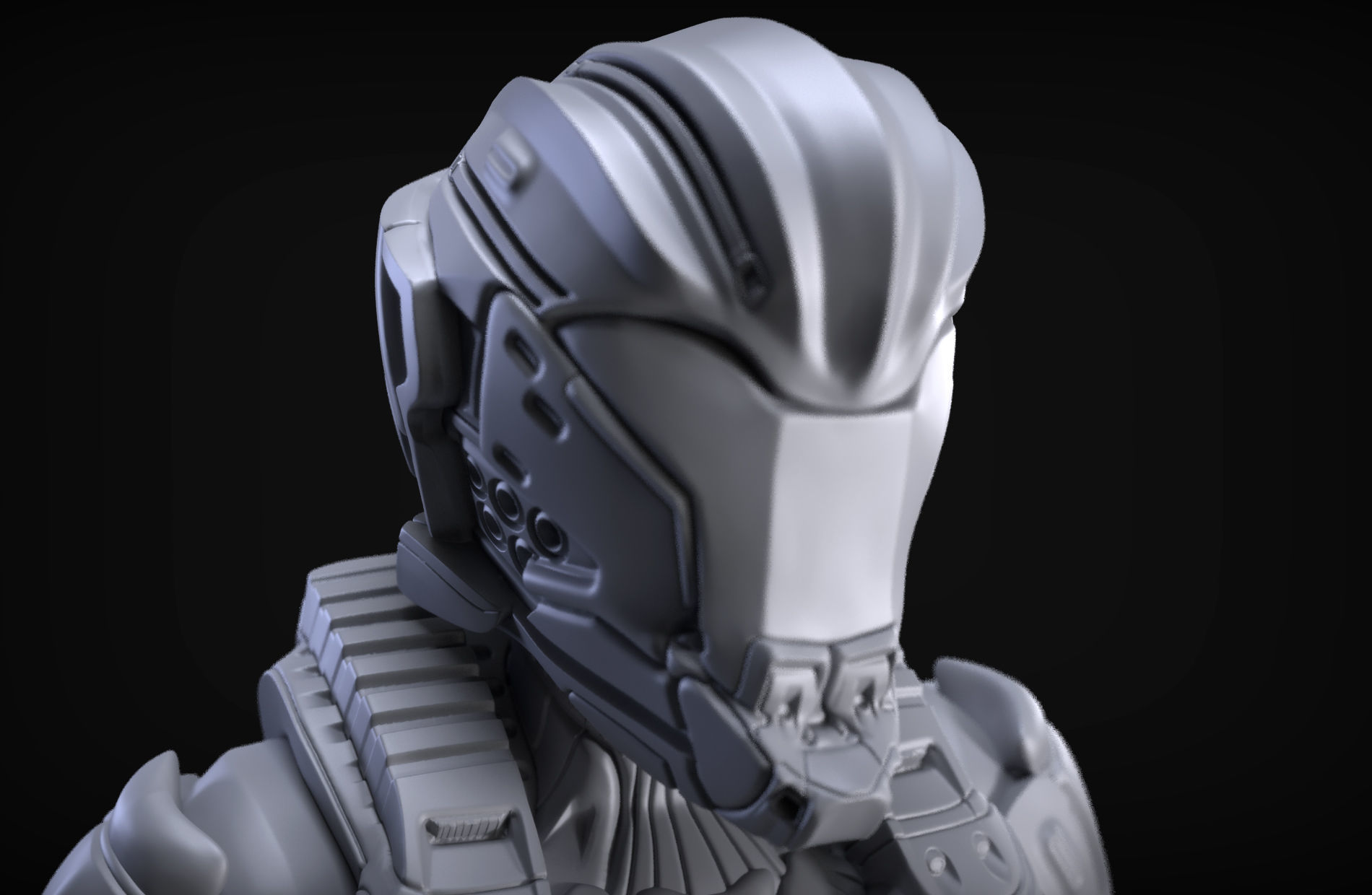 Sci-Fi Armor 5 Sculpt 3D model_2