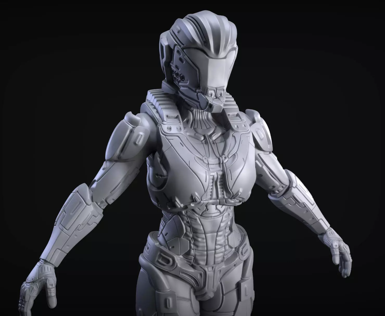 Sci-Fi Armor 5 Sculpt 3D model_0