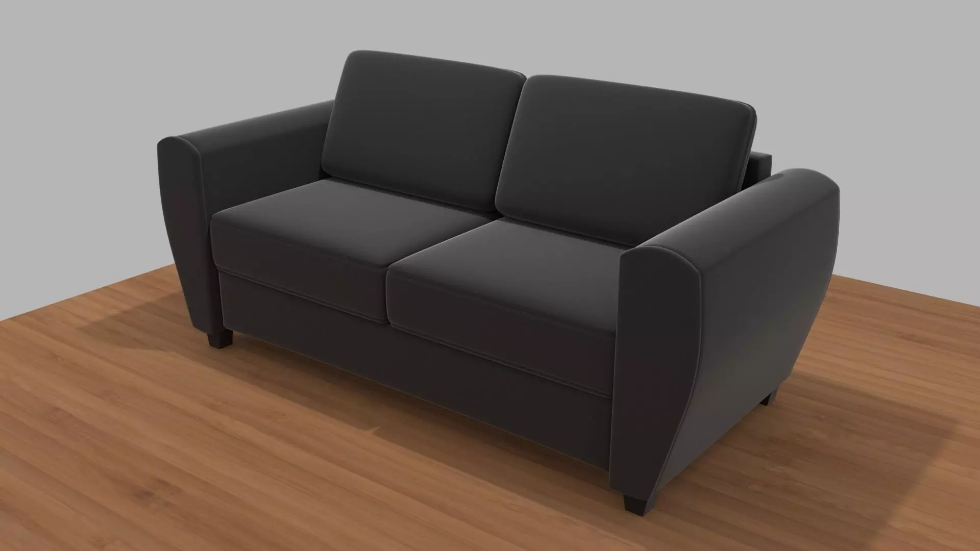 Modern Two-Seat Couch Low-poly 3D model_0