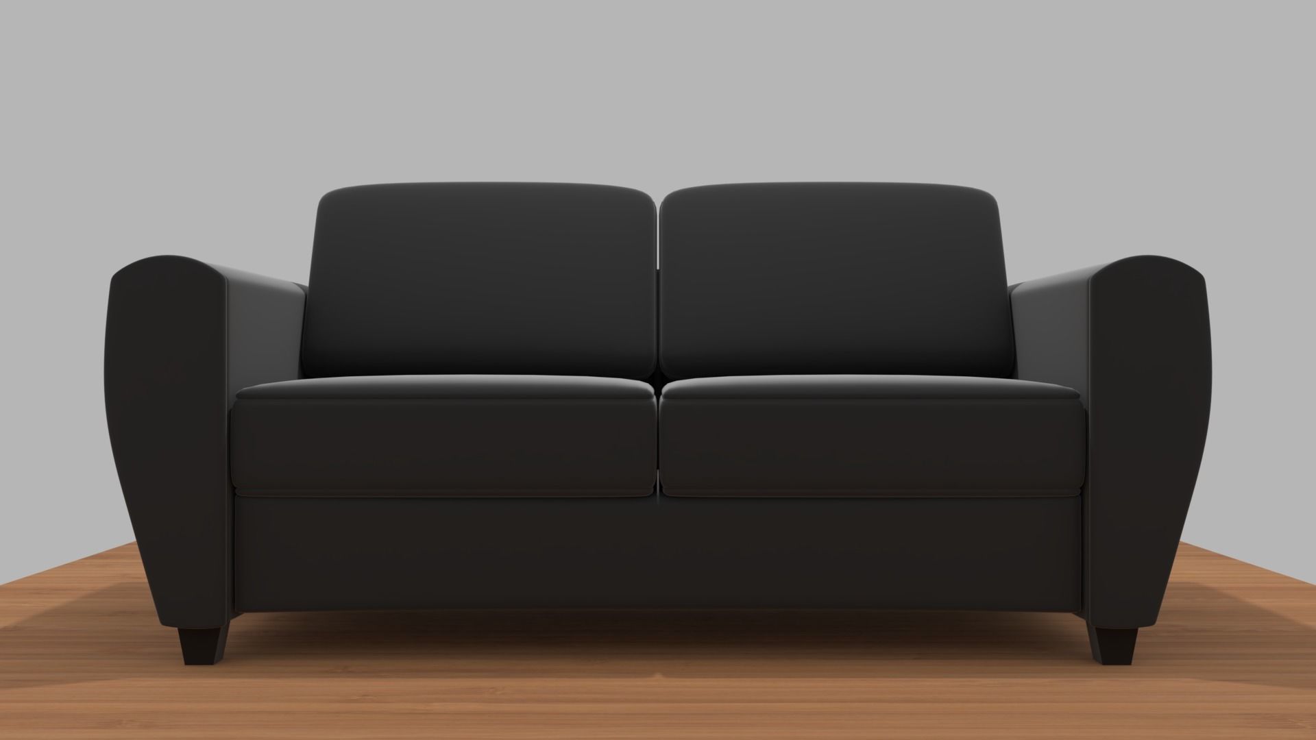 Modern Two-Seat Couch Low-poly 3D model_3