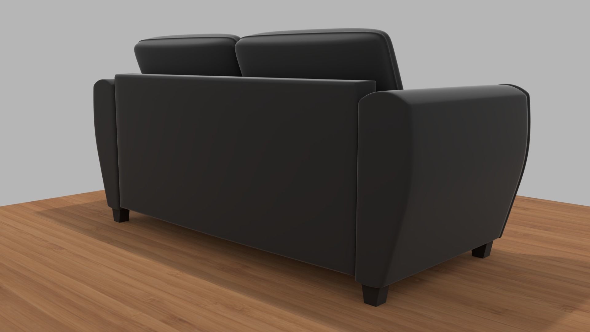Modern Two-Seat Couch Low-poly 3D model_4
