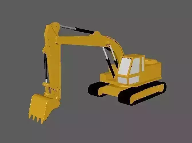 Low Poly Excavator VR AR Low-poly 3D model Low Poly Excavator VR AR Low-poly 3D model