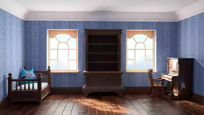 Childroom Low-poly 3D model