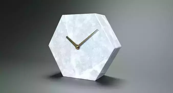 Polygonal Marble Clock Low-poly 3D model