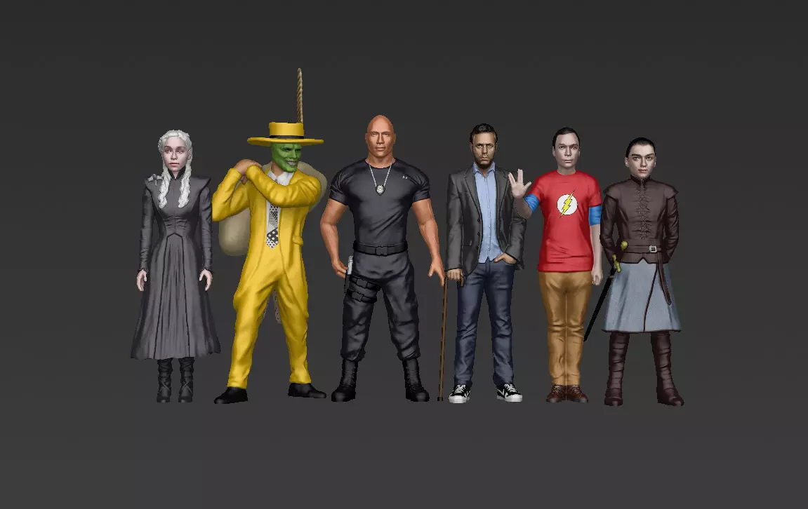 Famous TV Characters ready for full color 3D printing v1 3D print model_0