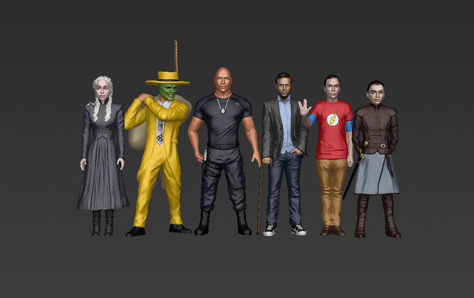 Famous TV Characters ready for full color 3D printing v1 3D print model