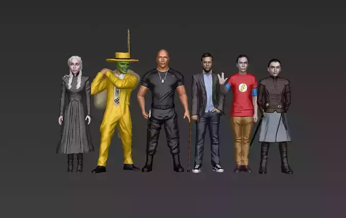 Famous TV Characters ready for full color 3D printing v1 3D print model