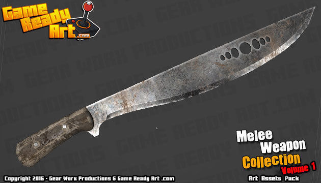 Melee Weapon Collection Low-poly 3D model_5