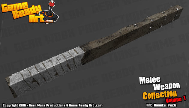 Melee Weapon Collection Low-poly 3D model_16