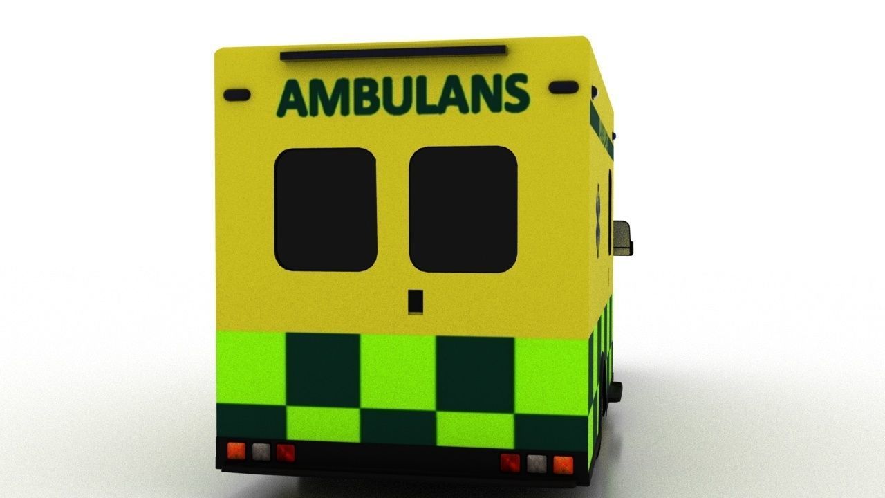 Mercedes Benz Sprinter Truck Sweden Ambulance 3D model_4