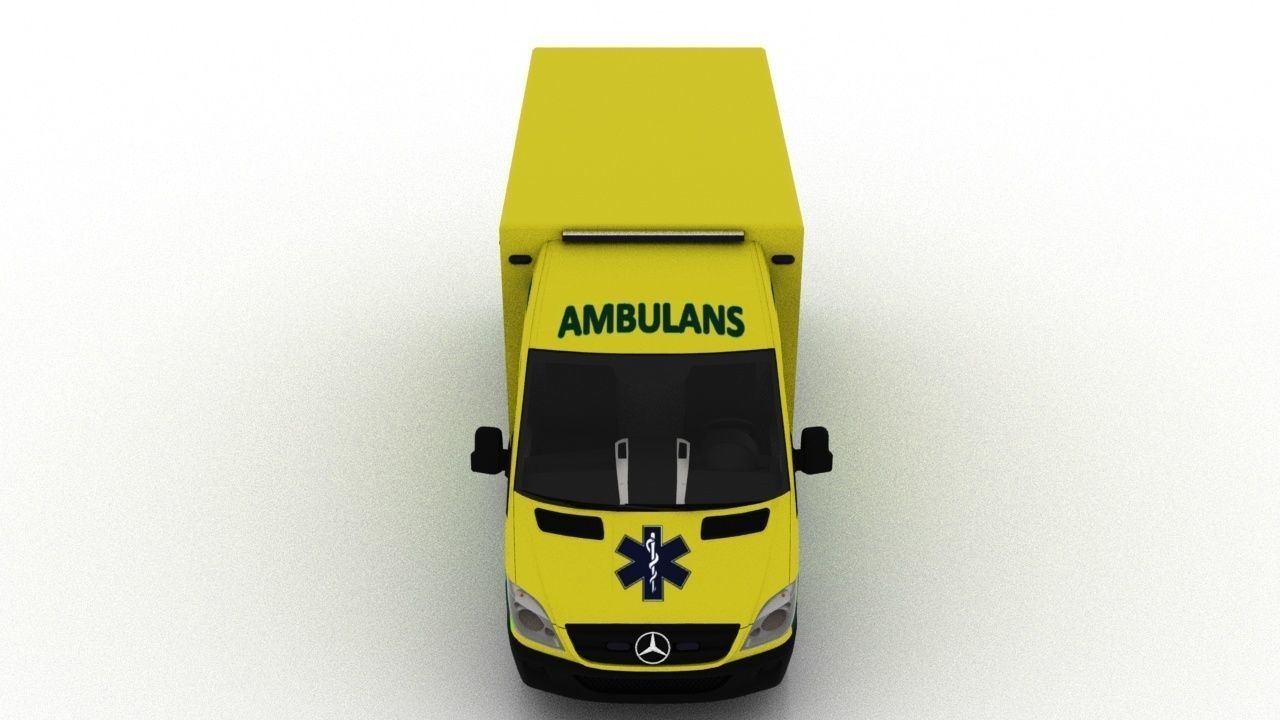 Mercedes Benz Sprinter Truck Sweden Ambulance 3D model_13