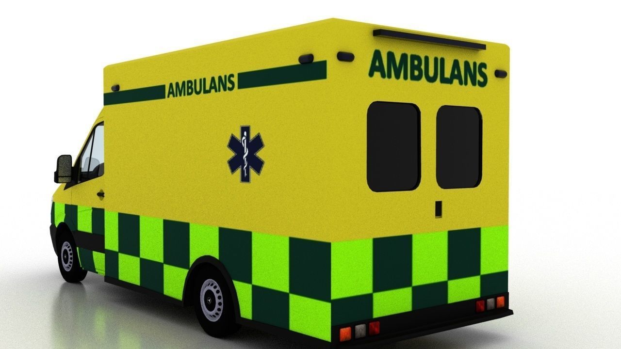 Mercedes Benz Sprinter Truck Sweden Ambulance 3D model_5
