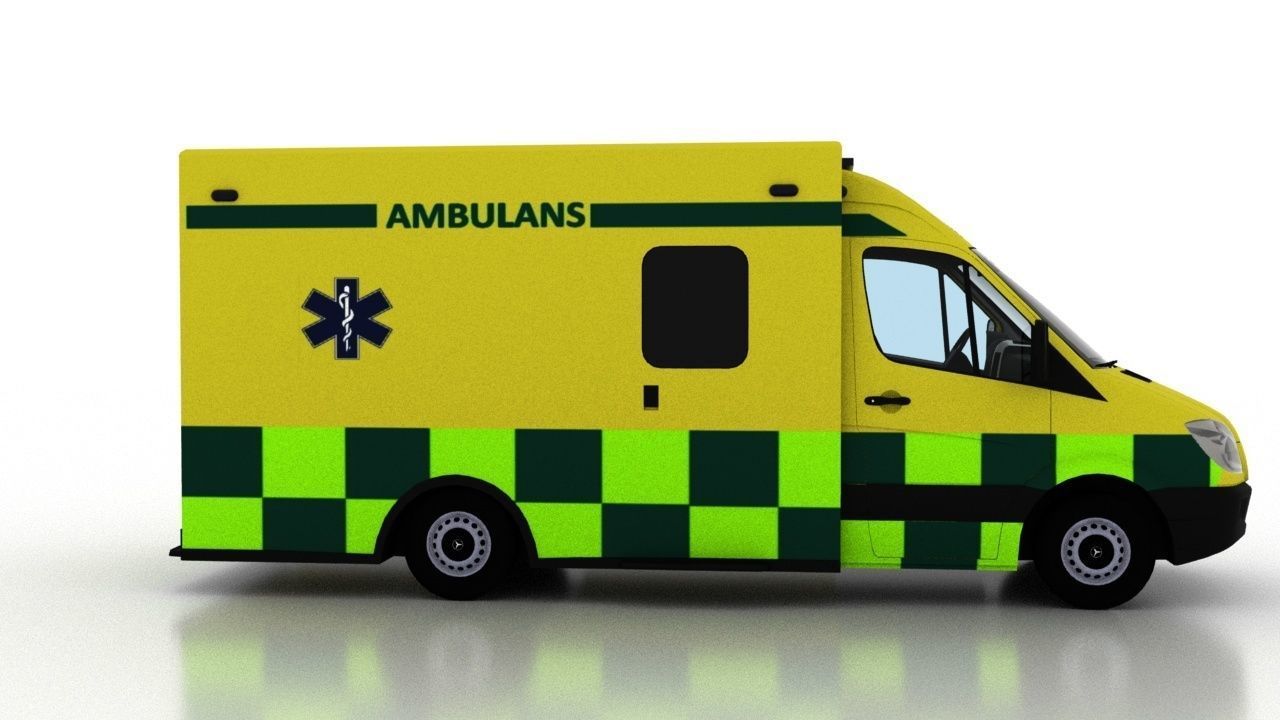 Mercedes Benz Sprinter Truck Sweden Ambulance 3D model_2