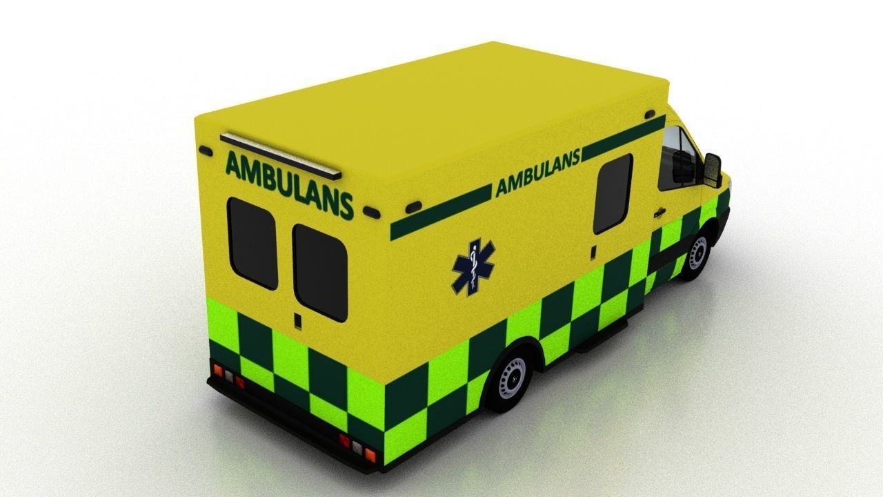 Mercedes Benz Sprinter Truck Sweden Ambulance 3D model_10