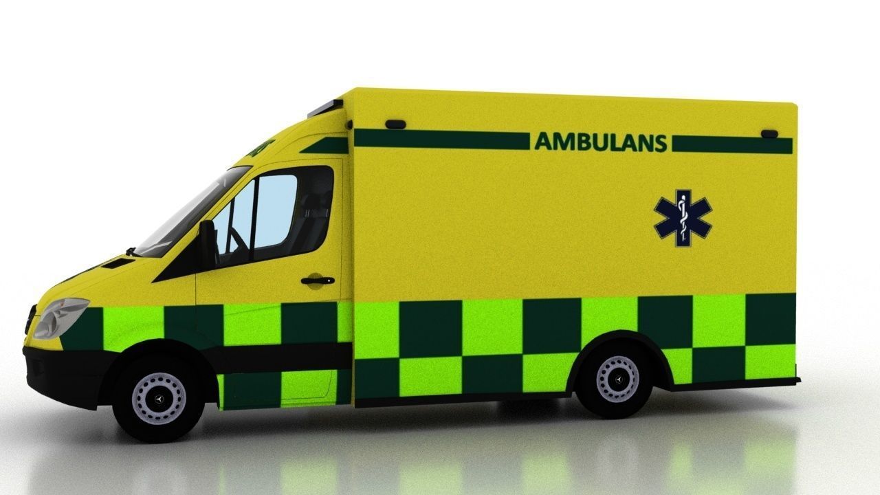 Mercedes Benz Sprinter Truck Sweden Ambulance 3D model_7