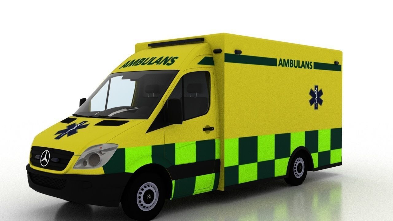 Mercedes Benz Sprinter Truck Sweden Ambulance 3D model_8