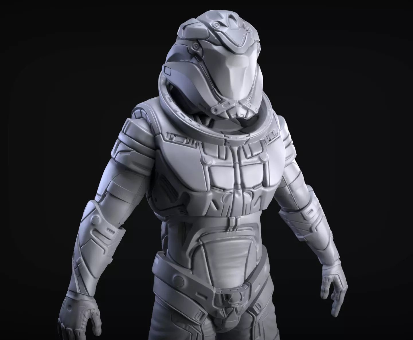 Sci-Fi Armor 7 Sculpt 3D model_0
