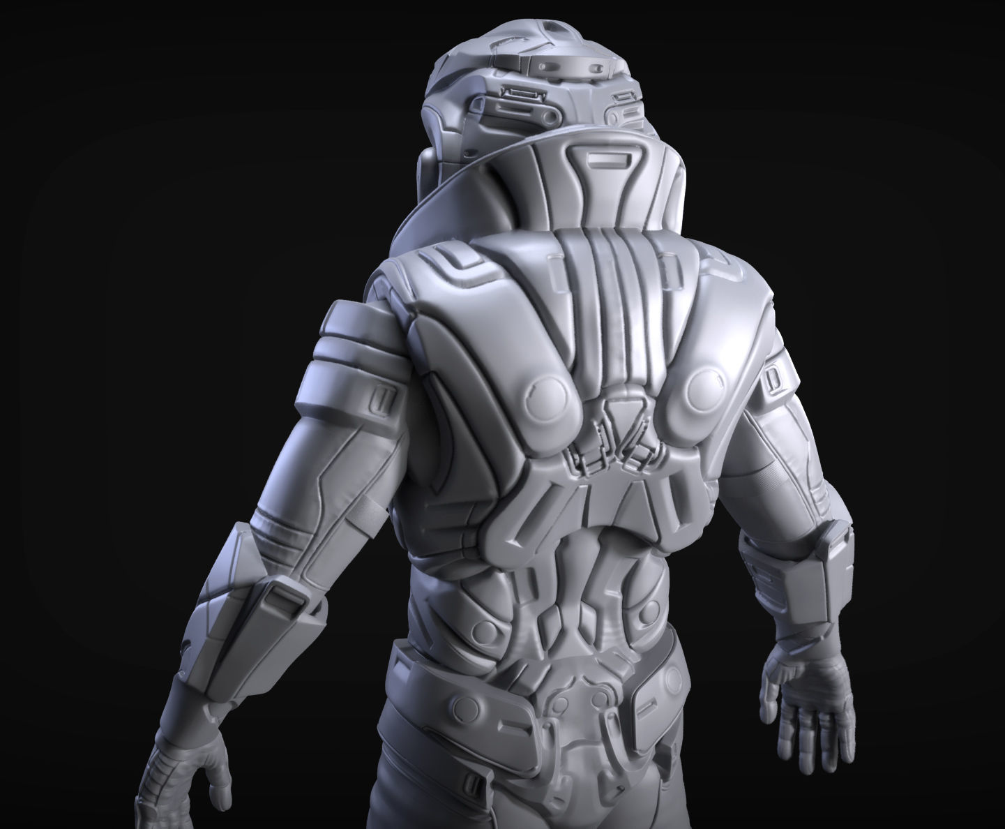 Sci-Fi Armor 7 Sculpt 3D model_1