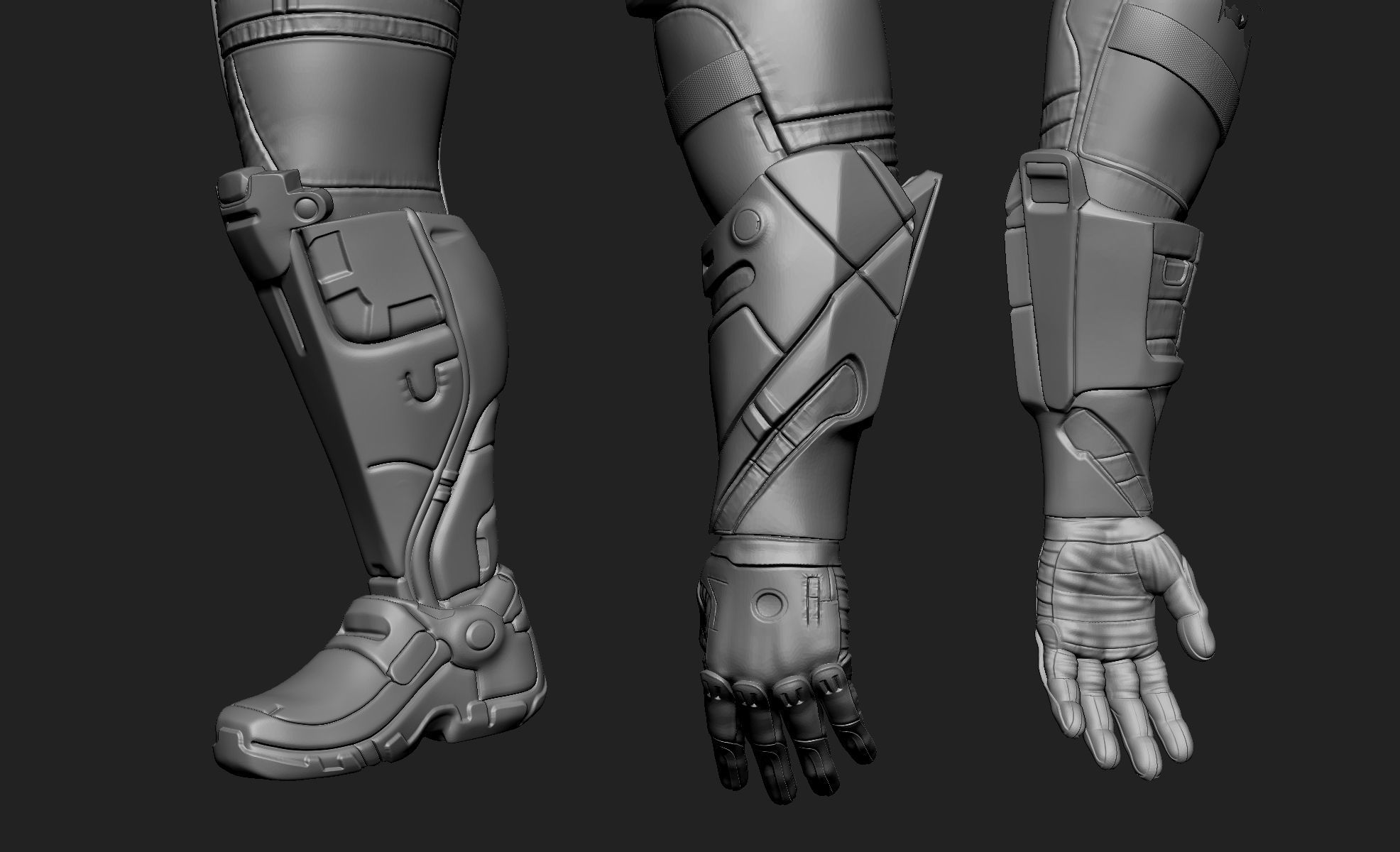 Sci-Fi Armor 7 Sculpt 3D model_7
