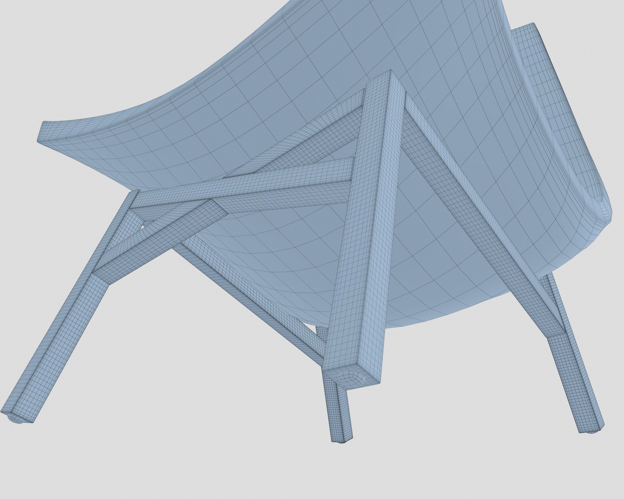 American Modern Wooden Chair 3D model_11