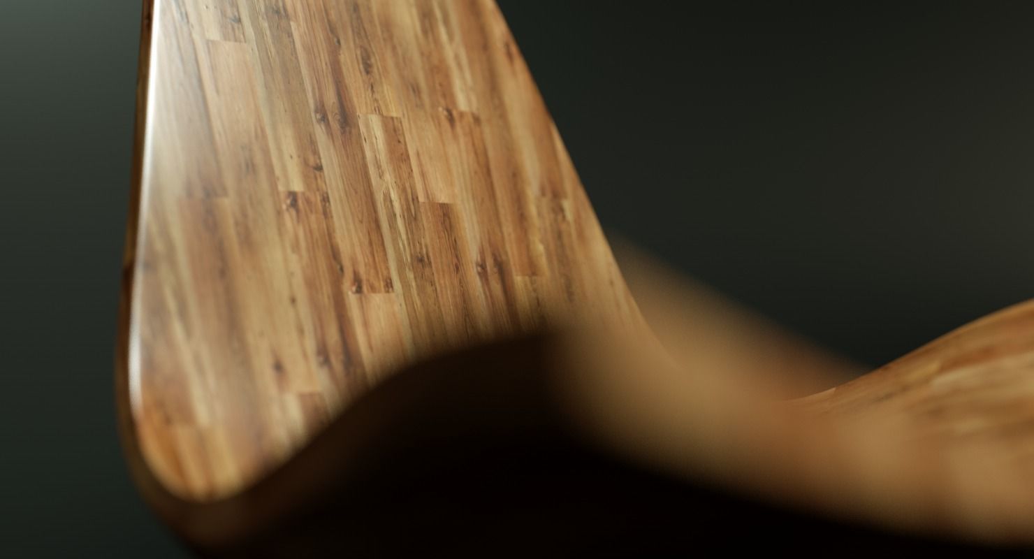 American Modern Wooden Chair 3D model_6