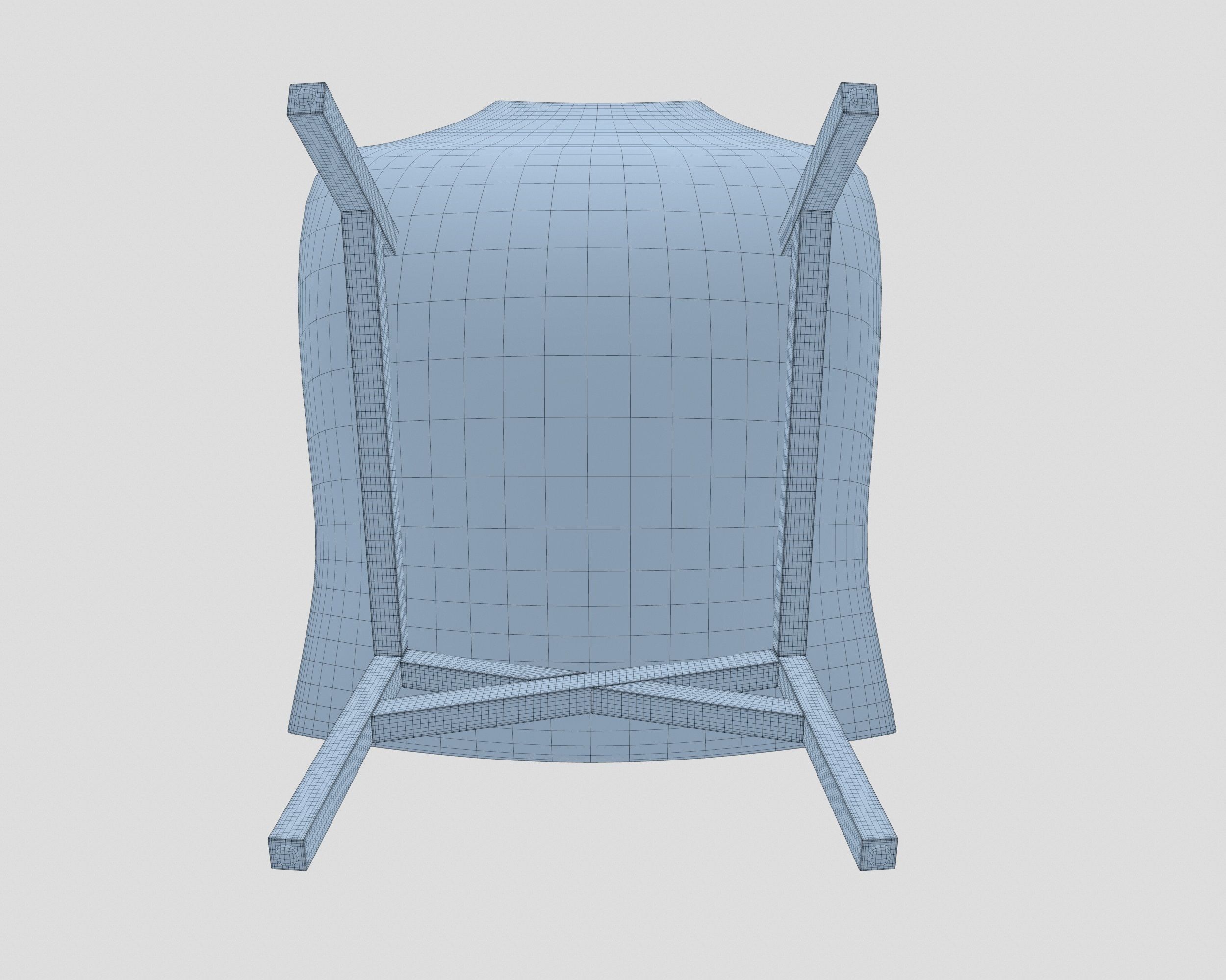 American Modern Wooden Chair 3D model_10