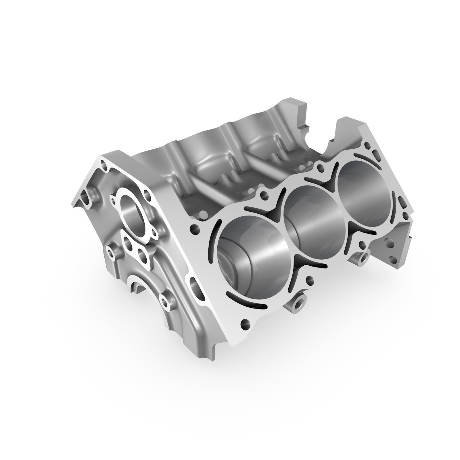 Generic 6-Cylinder Engine Block 3D model_2