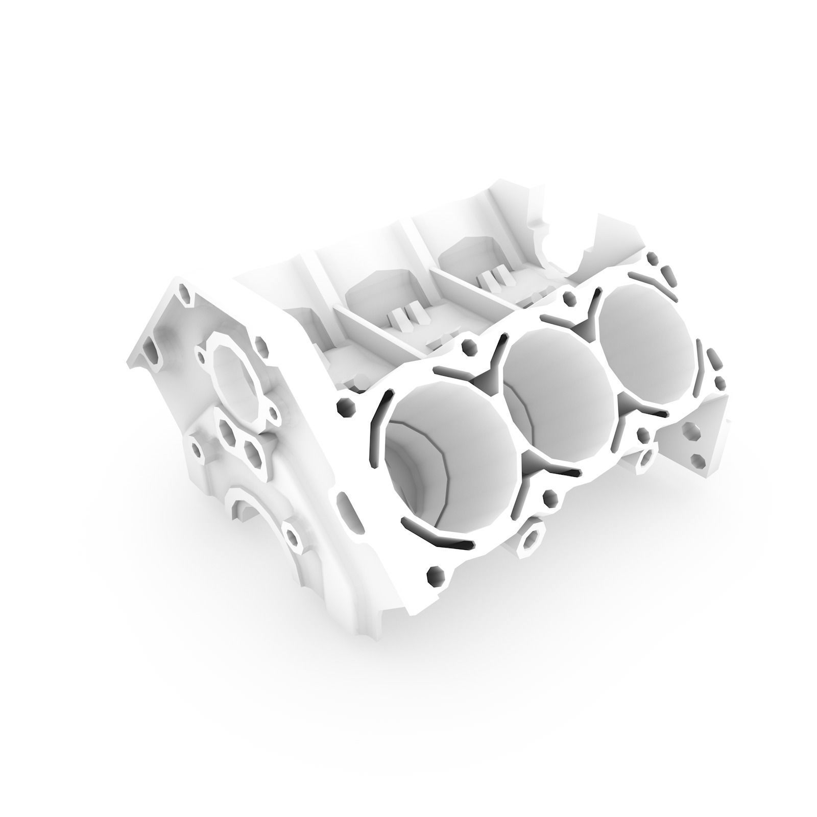 Generic 6-Cylinder Engine Block 3D model_6