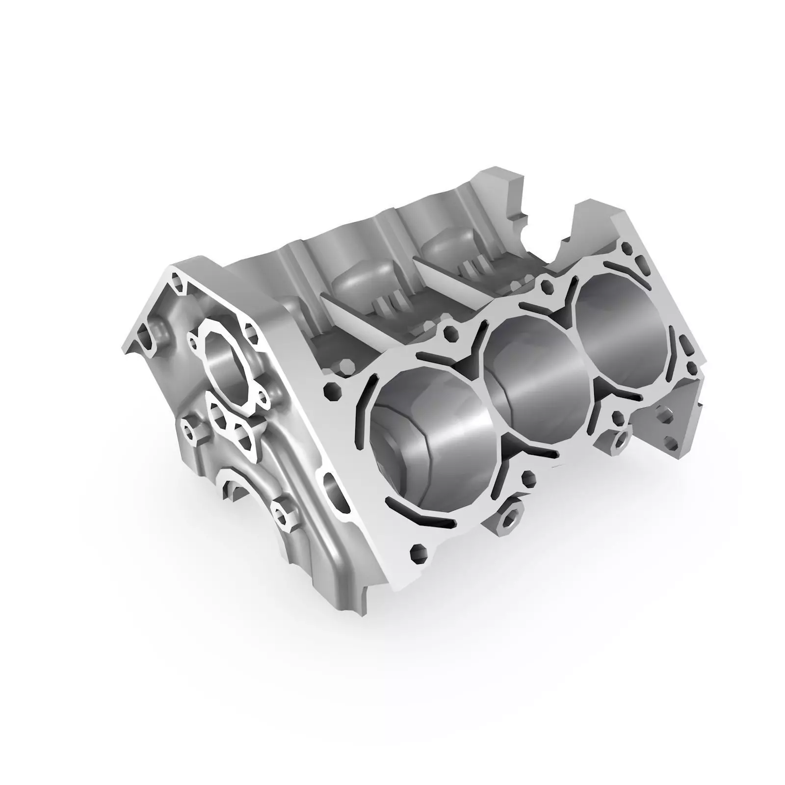 Generic 6-Cylinder Engine Block 3D model_0