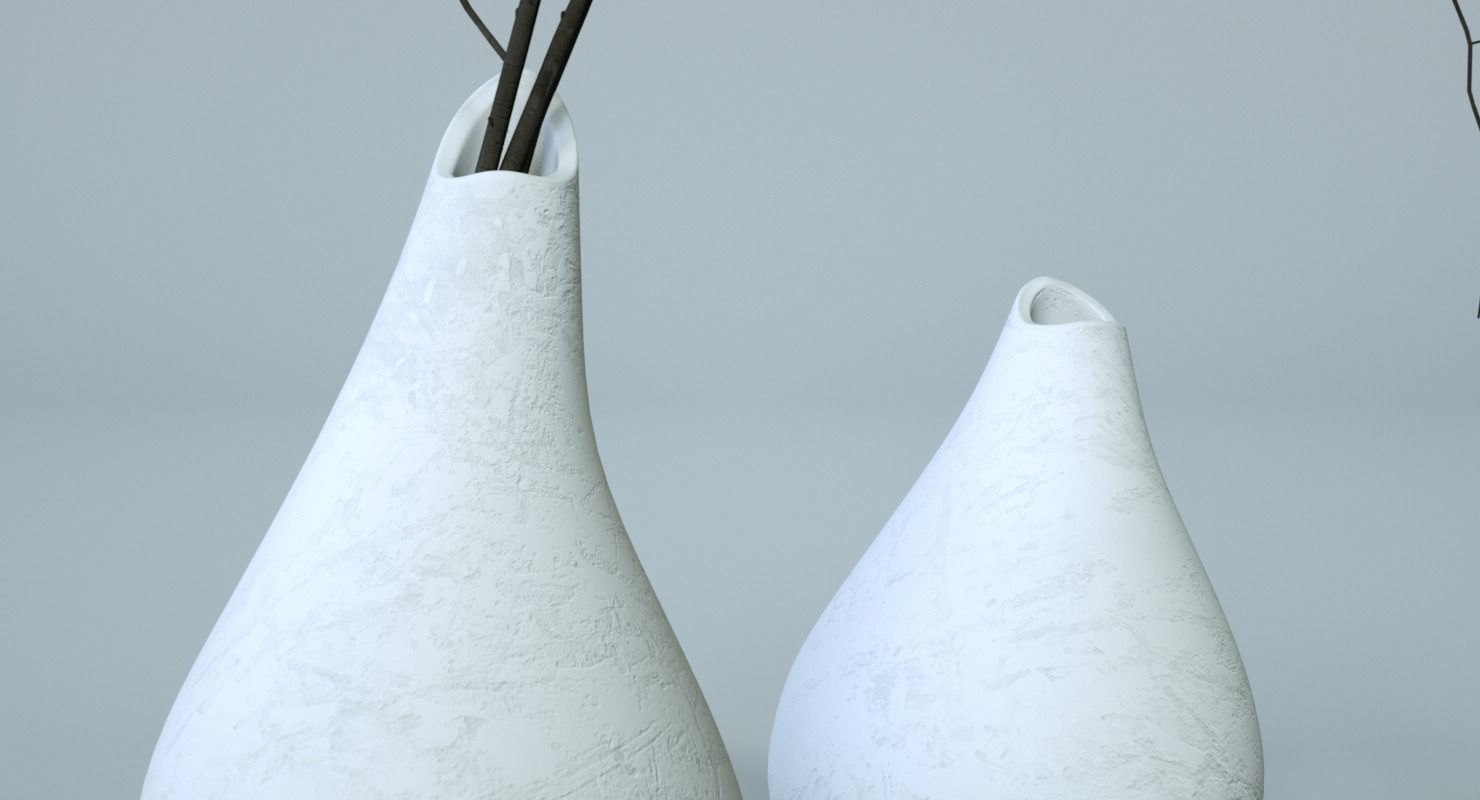 Minimalistic Ceramic  Vase Set  3D model_5