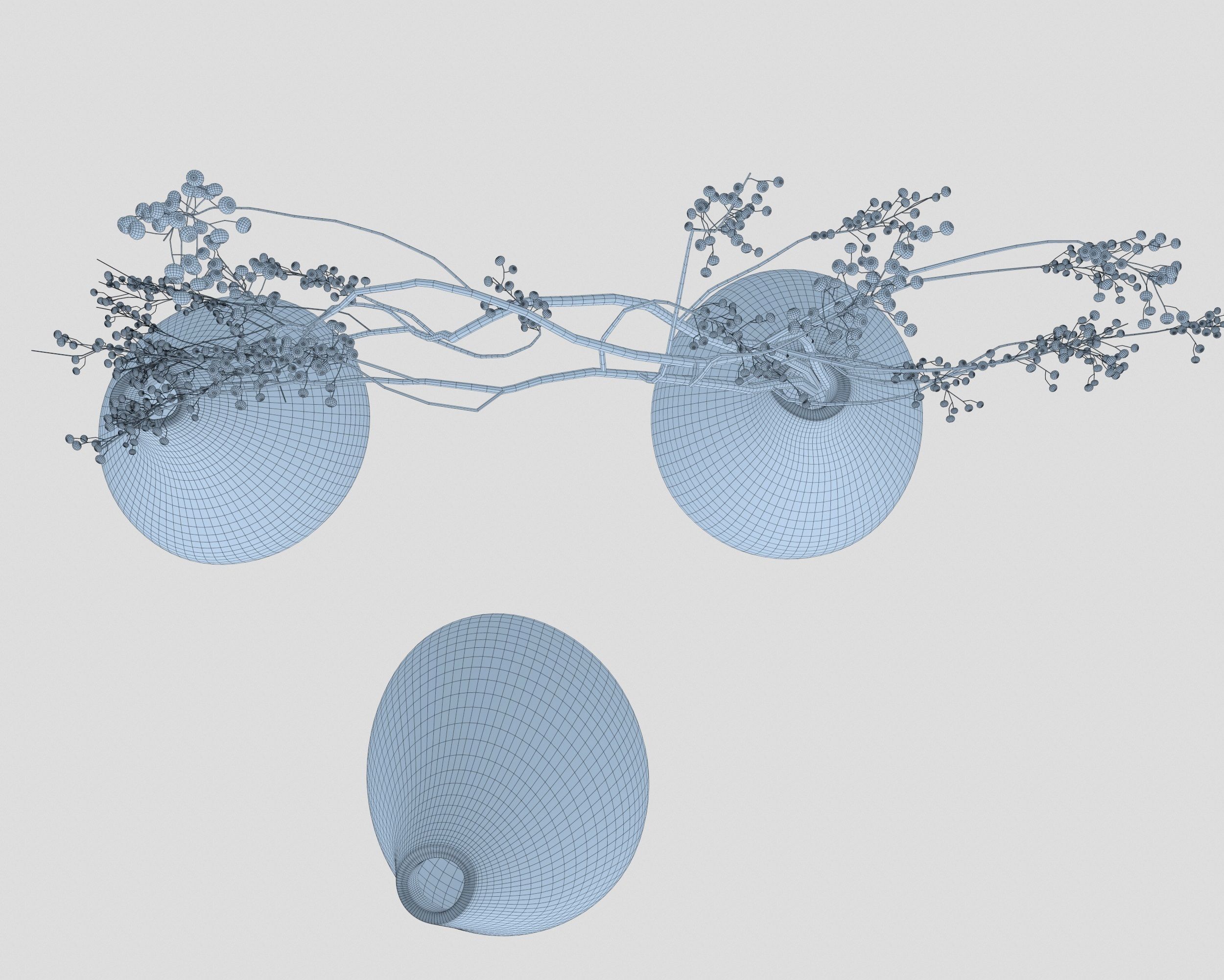 Minimalistic Ceramic  Vase Set  3D model_9