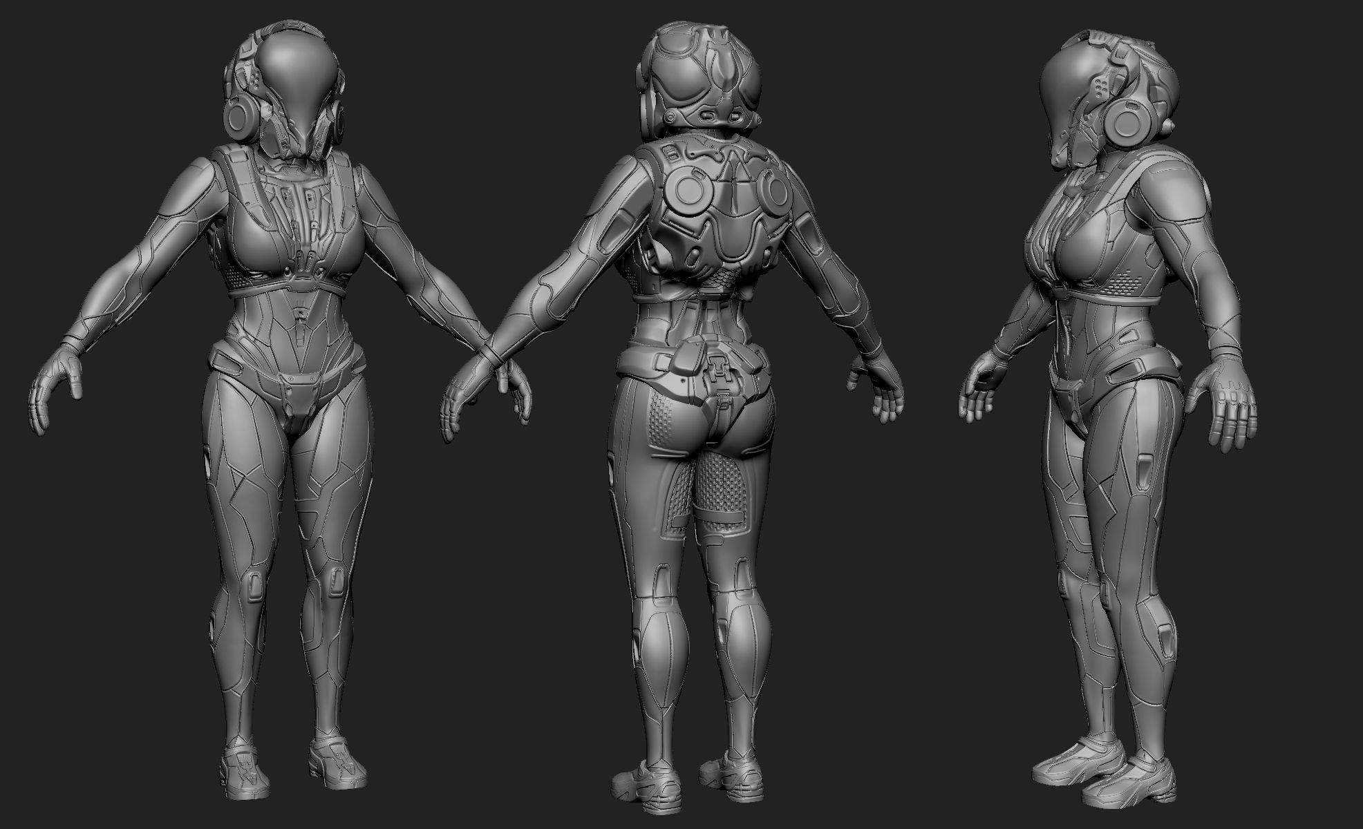  Sci-Fi Armor 8 Sculpt 3D model_5