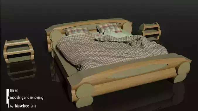 Wooden bed